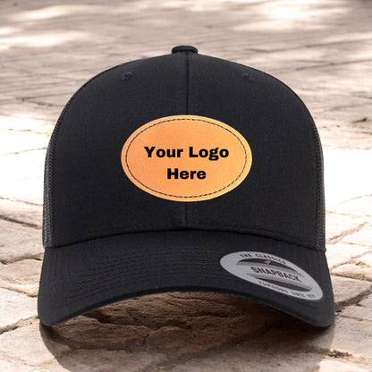 Custom Snapback Hats w/ Leather Patch