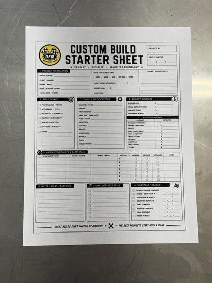 DFR Custom Build Planner Digital Product
