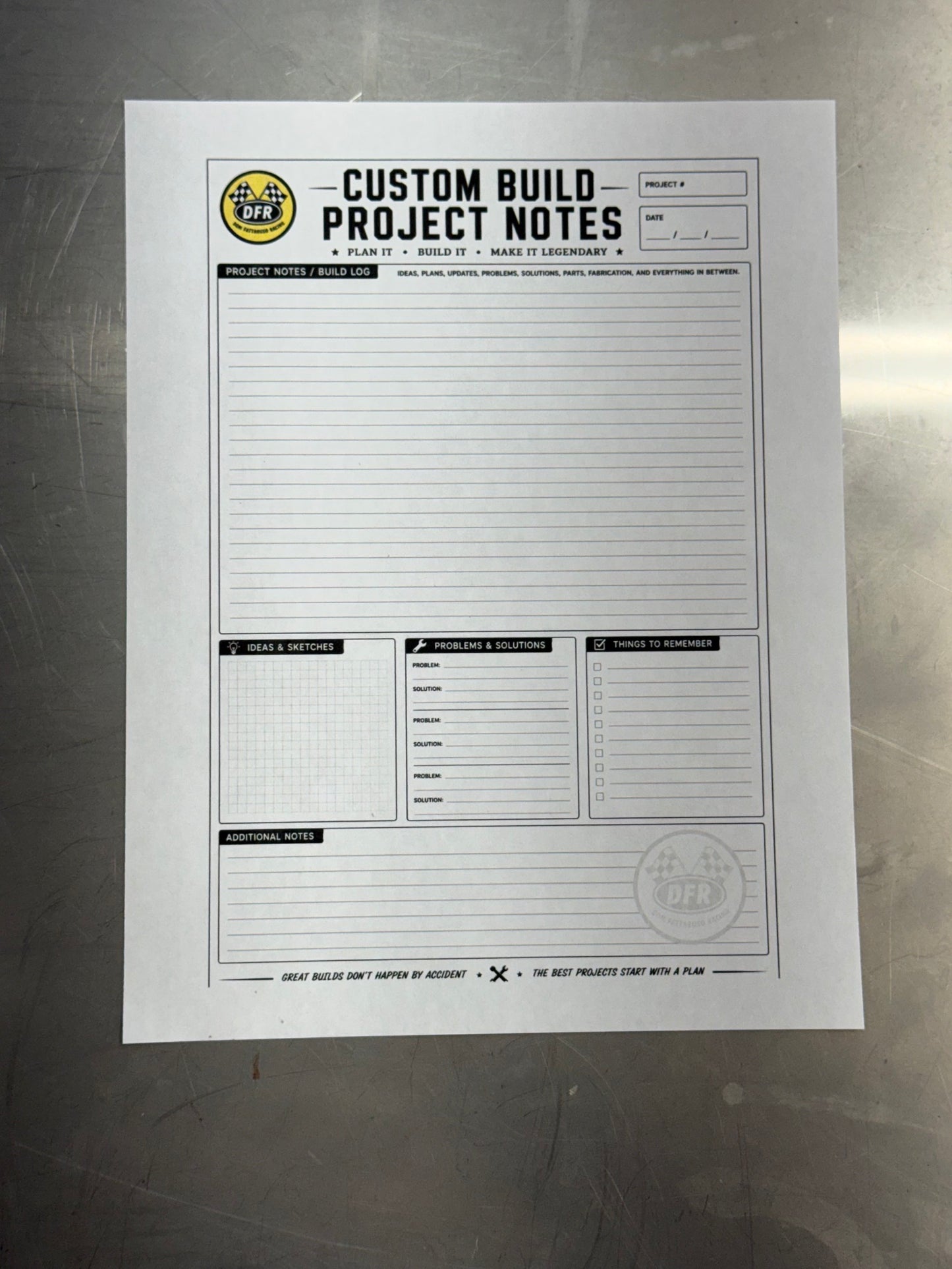 DFR Custom Build Planner Digital Product