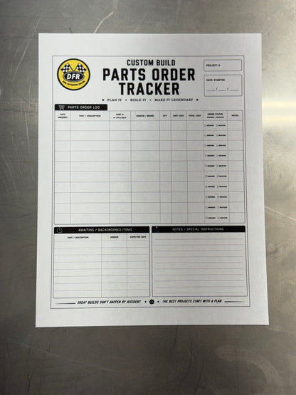 DFR Custom Build Planner Digital Product