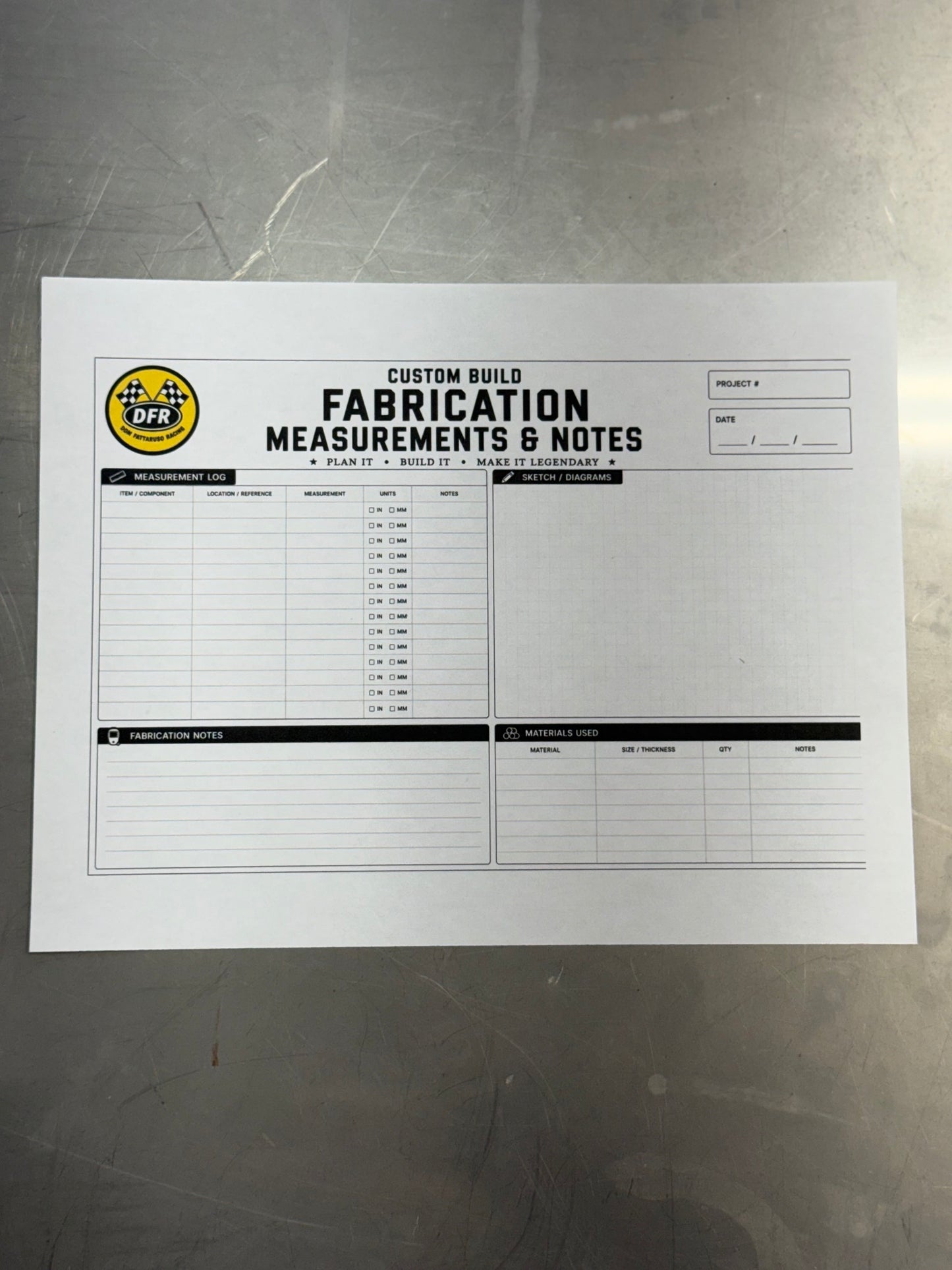 DFR Custom Build Planner Digital Product