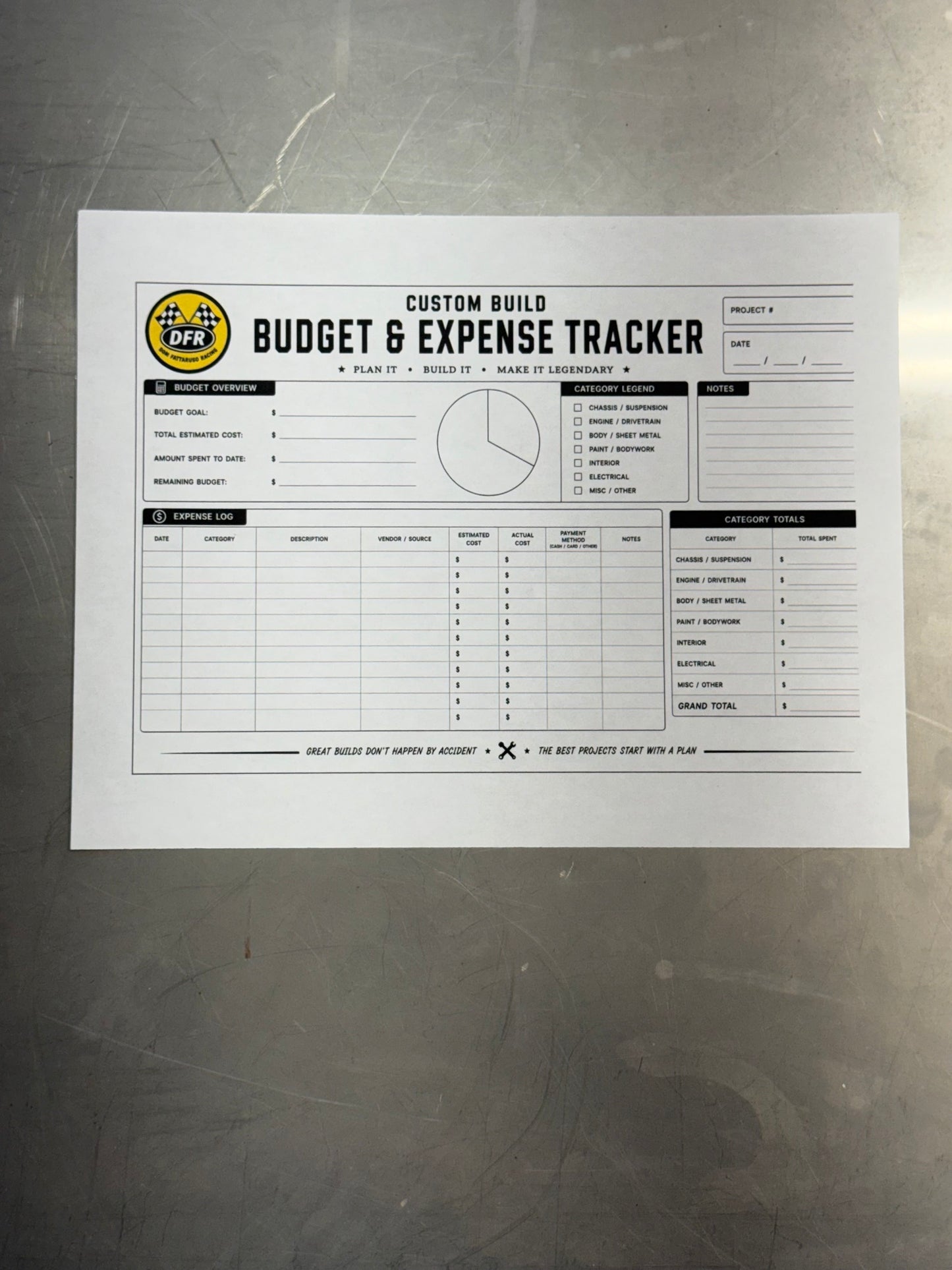 DFR Custom Build Planner Digital Product